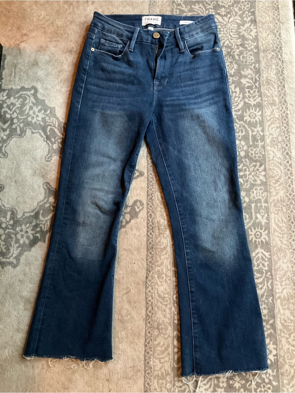Frame Denim Indigo Le Crop Mini Boot 25